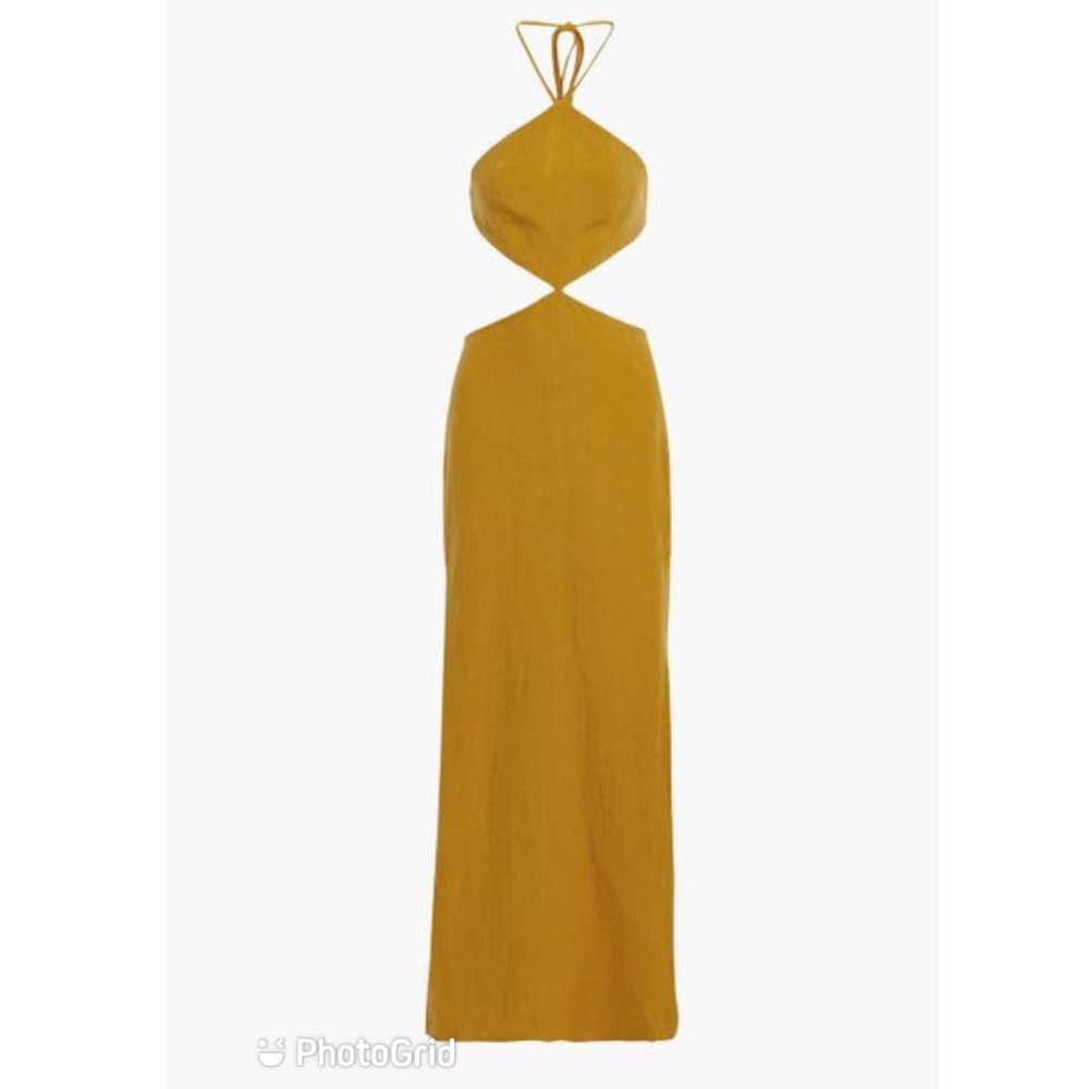 Ronny Kobo Red Marietta Cutout Linen Halterneck Maxi Dress - Picture 13 of 13